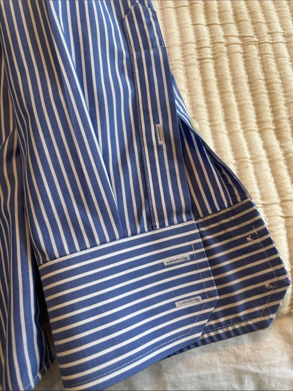Banana Republic Men's Blue & White Stripe Dress Shirt
